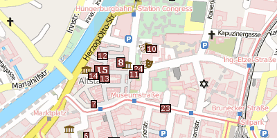Stadtplan Tiroler Volkskunstmuseum